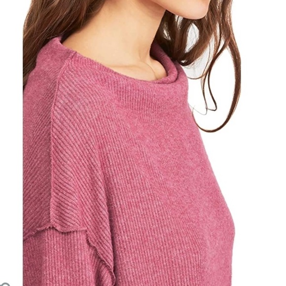- NWT Free People Heathers Pink Main Squeeze Hacci Top Oversized Soft - Picture 5 of 13
